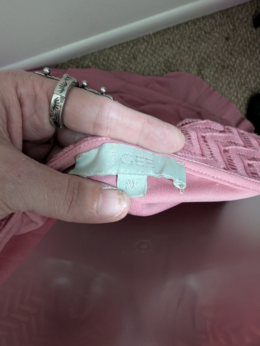 J Gee 3x Sleeveless Pink Tiered Midi Dress - Picture 4 of 5